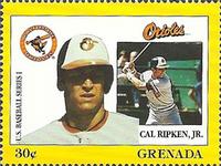 1988 Grenada Baseball Stamps #NNO Cal Ripken Jr. Front