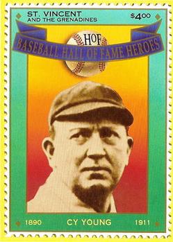 1992 St. Vincent HOF Heroes Stamps #12 Cy Young Front