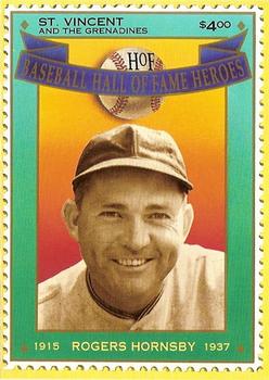 1992 St. Vincent HOF Heroes Stamps #6 Rogers Hornsby Front
