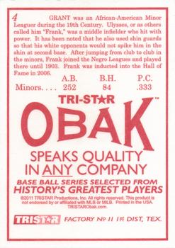 2011 TriStar Obak #4 Frank Grant Back