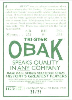 2011 TriStar Obak - Green #4 Frank Grant Back