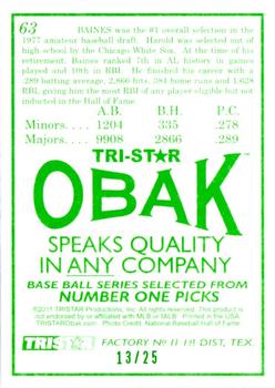 2011 TriStar Obak - Green #63 Harold Baines Back