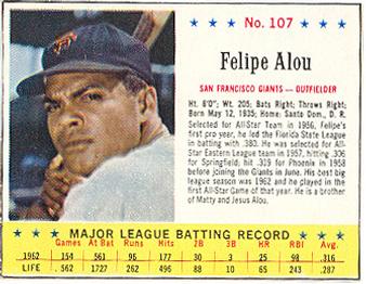 1963 Jell-O #107 Felipe Alou Front
