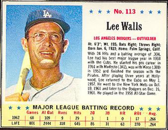 1963 Jell-O #113 Lee Walls Front