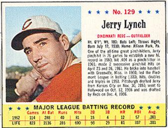 1963 Jell-O #129 Jerry Lynch Front