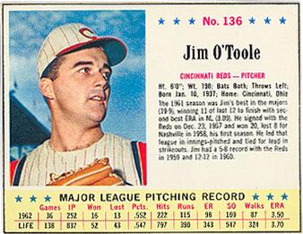 1963 Jell-O #136 Jim O'Toole Front