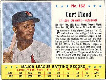 1963 Jell-O #162 Curt Flood Front