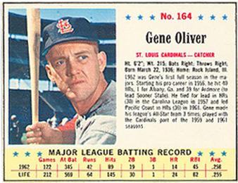 1963 Jell-O #164 Gene Oliver Front