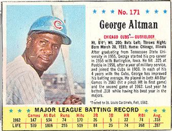 1963 Jell-O #171 George Altman Front