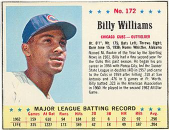 1963 Jell-O #172 Billy Williams Front