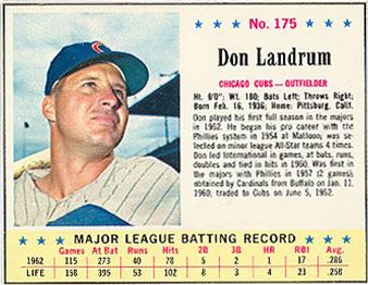1963 Jell-O #175 Don Landrum Front