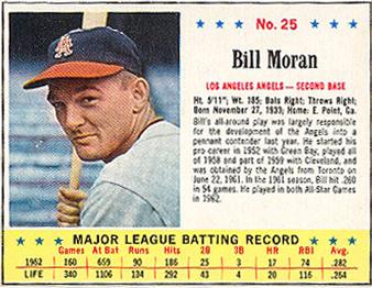 1963 Jell-O #25 Bill Moran Front