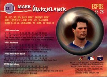 1995 Stadium Club - Crystal Ball #CB11 Mark Grudzielanek Back