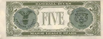 1962 Topps Baseball Bucks #NNO Norm Cash Back