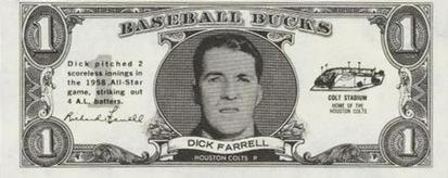 1962 Topps Baseball Bucks #NNO Dick Farrell Front