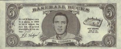 1962 Topps Baseball Bucks #NNO Gil Hodges Front