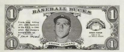 1962 Topps Baseball Bucks #NNO Frank Howard Front