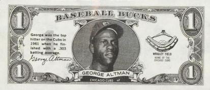 1962 Topps Baseball Bucks #NNO George Altman Front