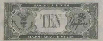 1962 Topps Baseball Bucks #NNO Mickey Mantle Back