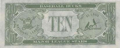 1962 Topps Baseball Bucks #NNO Stan Musial Back