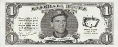 1962 Topps Baseball Bucks #NNO Danny O'Connell Front