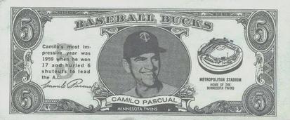 1962 Topps Baseball Bucks #NNO Camilo Pascual Front