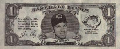 1962 Topps Baseball Bucks #NNO Jim Perry Front
