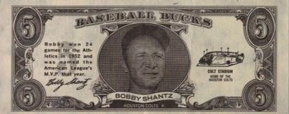 1962 Topps Baseball Bucks #NNO Bobby Shantz Front