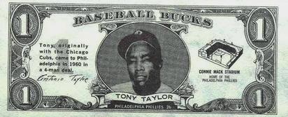 1962 Topps Baseball Bucks #NNO Tony Taylor Front