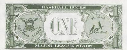 1962 Topps Baseball Bucks #NNO Bill White Back