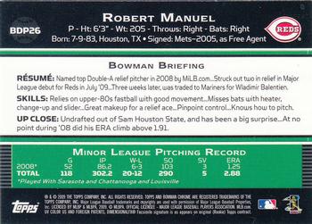 2009 Bowman Draft Picks & Prospects - Chrome #BDP26 Robert Manuel Back