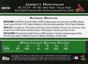 2009 Bowman Draft Picks & Prospects - Chrome #BDP35 Jarrett Hoffpauir Back
