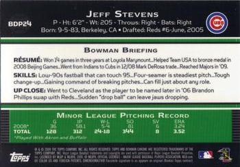 2009 Bowman Draft Picks & Prospects - Chrome #BDP24 Jeff Stevens Back