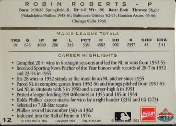 1993 Amoco/Coca-Cola Action Packed All-Star Gallery #12 Robin Roberts Back
