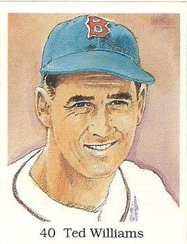 1990 HOF Sticker Book #40 Ted Williams Front