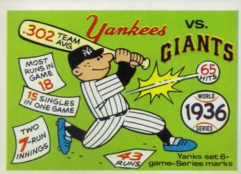 1970 Fleer World Series #33 1936 - Yankees vs. Giants Front