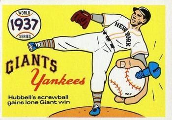 1970 Fleer World Series #34 1937 - Giants vs. Yankees - Carl Hubbell Front