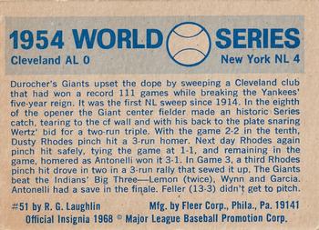 1970 Fleer World Series #51 1954 - Giants vs. Indians - Johnny Antonelli Back