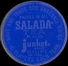 1962 Salada/Junket Coins #73 Jackie Jensen Back