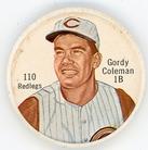 1962 Salada/Junket Coins #110 Gordy Coleman Front