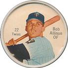 1962 Shirriff Coins #22 Bob Allison Front