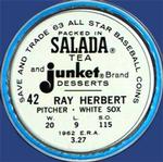 1963 Salada/Junket Coins #42 Ray Herbert Back