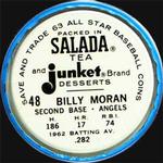 1963 Salada/Junket Coins #48 Billy Moran Back