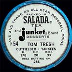 1963 Salada/Junket Coins #54 Tom Tresh Back
