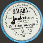 1963 Salada/Junket Coins #55 Leon Wagner Back
