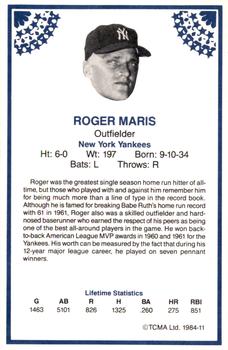 1984 TCMA Greats #11 Roger Maris Back