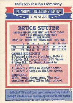 1984 Topps Ralston Purina #24 Bruce Sutter Back