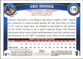 2011 Topps Chrome #170 Eric Hosmer Back