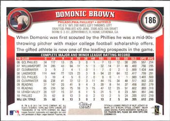 2011 Topps Chrome #186 Domonic Brown Back