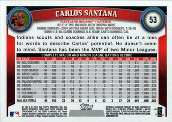 2011 Topps Chrome #53 Carlos Santana Back